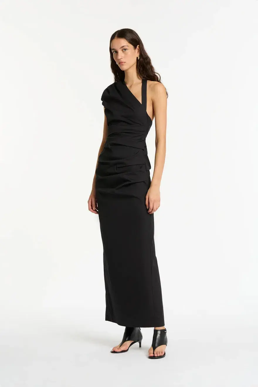 Sir The Label Giacomo Gathered Gown in Black Size 8 for rent on The Volte - main image