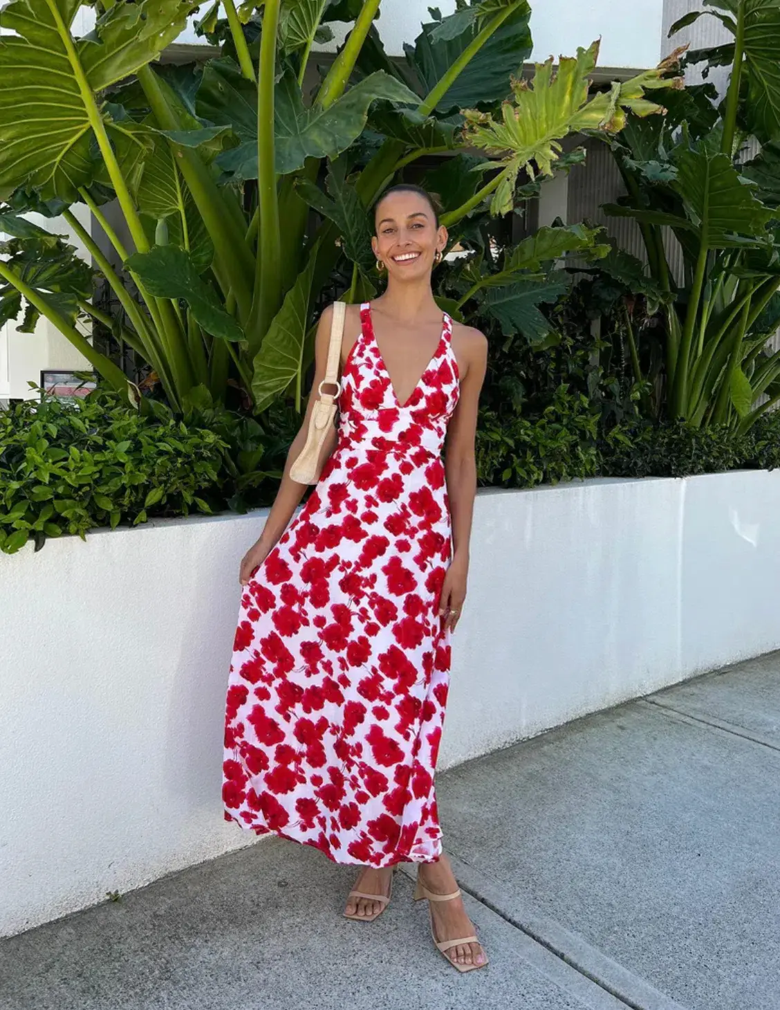 Kookai Bonita Vee Dress Red Floral Size XS / AU 6 - Image 2