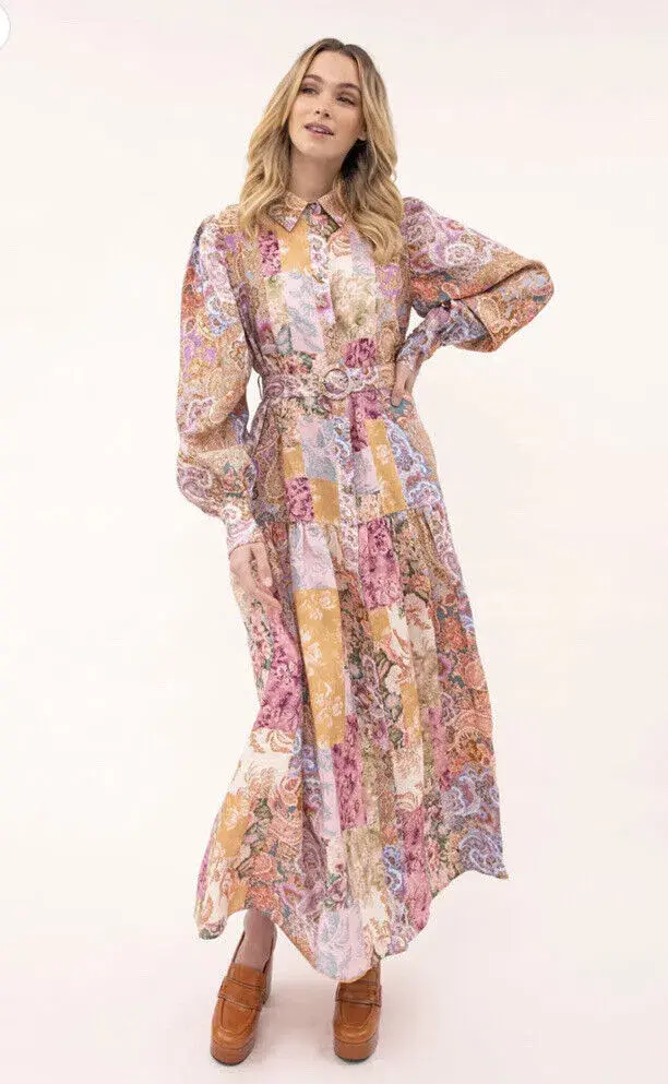 Kachel May Maxi Linen Shirt Dress  for rent on The Volte - main image
