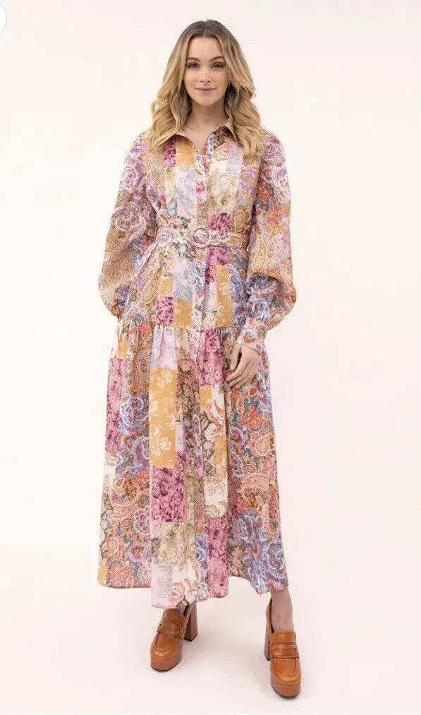 Kachel May Maxi Linen Shirt Dress  - Image 1