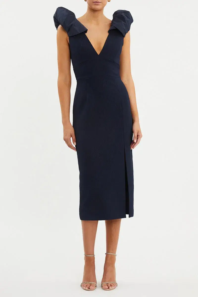 Rebecca Vallance Bon Ami Midi Dress Navy Size 12 - Image 1