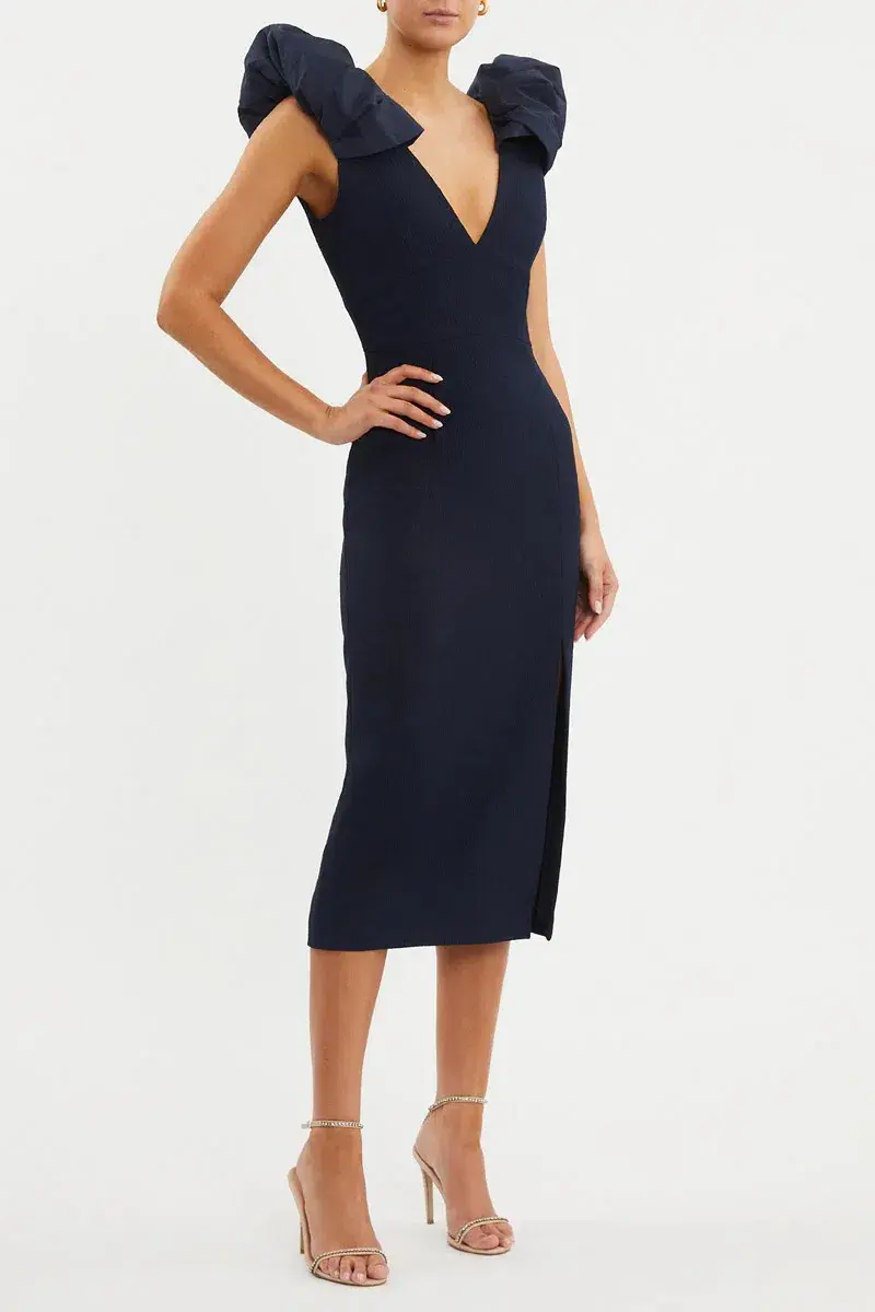 Rebecca Vallance Bon Ami Midi Dress Navy Size 12 - Image 2