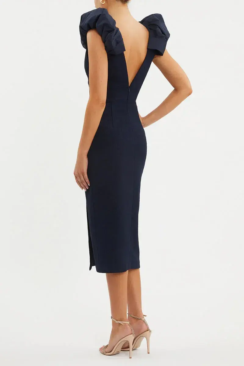 Rebecca Vallance Bon Ami Midi Dress Navy Size 12 - Image 3