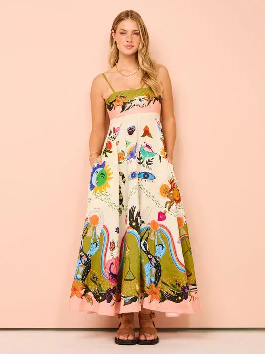 Alémais Evergreen Sundress In Multi Size 8  - Image 1