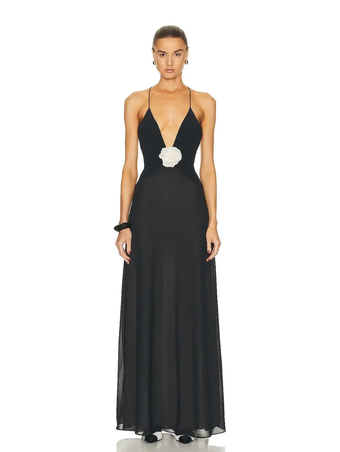 Helsa Studio Sheer Deep V Long Slip Dress Size S/AU 8 - Image 1