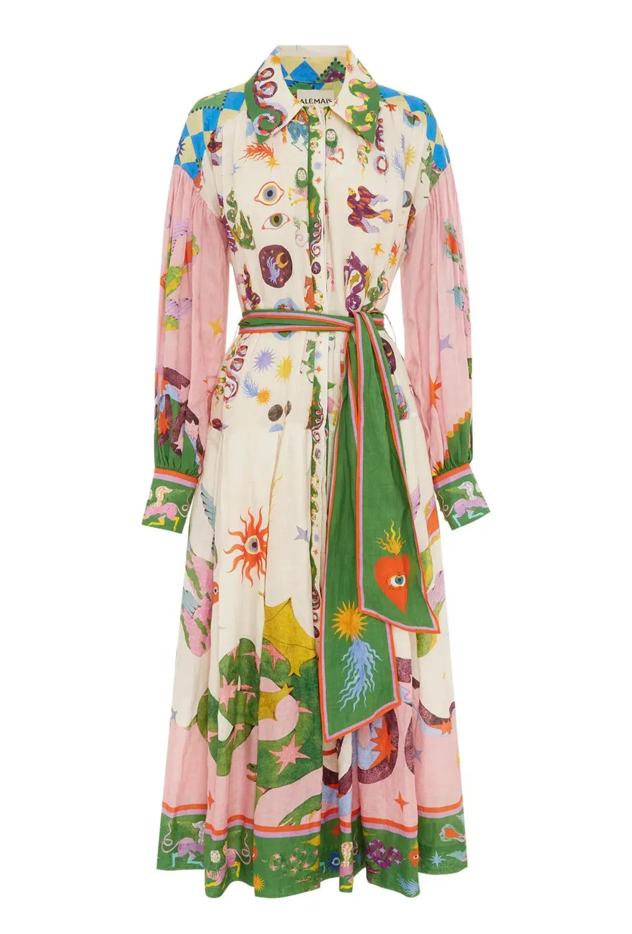 Alemais Seeker Shirt Dress Multi Print Size 6 - Image 4