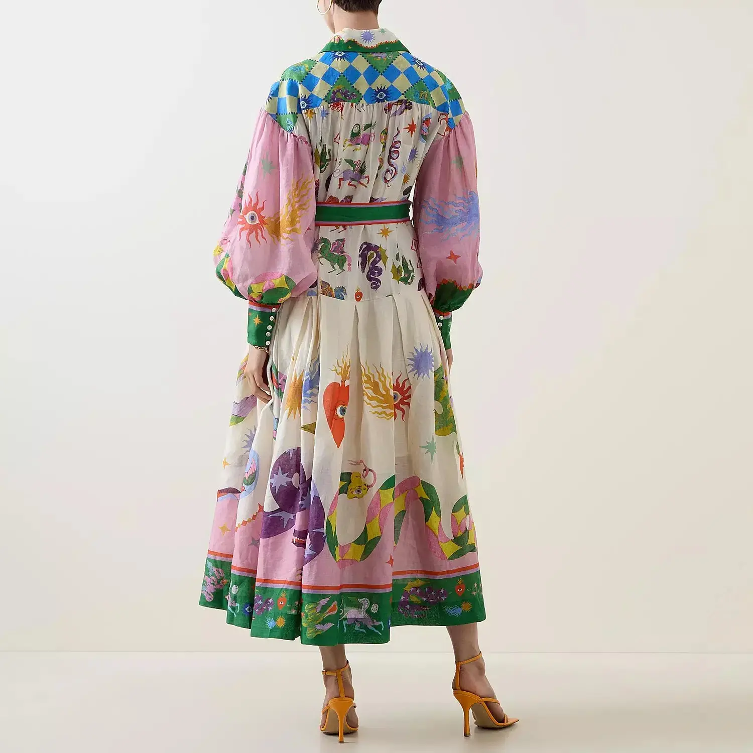 Alemais Seeker Shirt Dress Multi Print Size 6 - Image 3