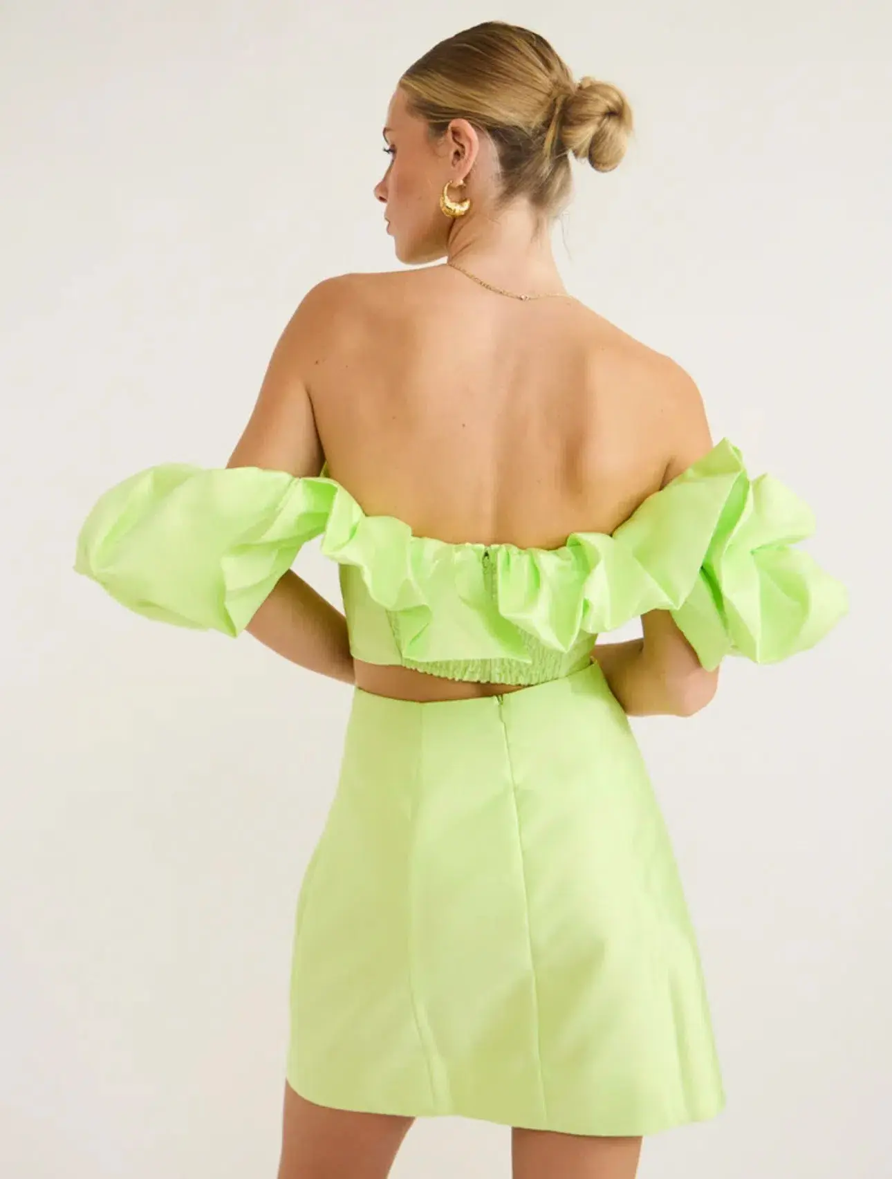 Alemais Suzi Off Shoulder Mini Dress Green Size 10 - Image 4