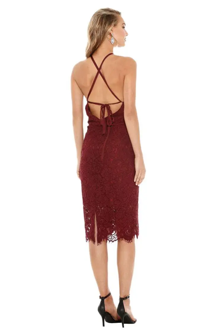 Lover Oasis Halter Dress Red Size 8 - Image 4