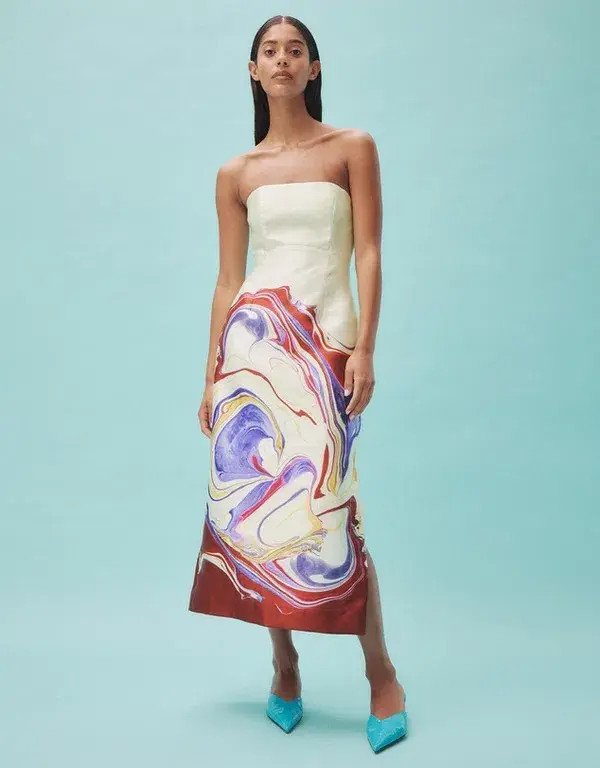 Alemais Luca Corset Midi Dress Multi Size 8 - Image 1