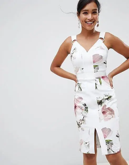 Ted Baker Strappy Bodycon Dress in Harmony Floral Print Size 1 / AU 10 - Image 2