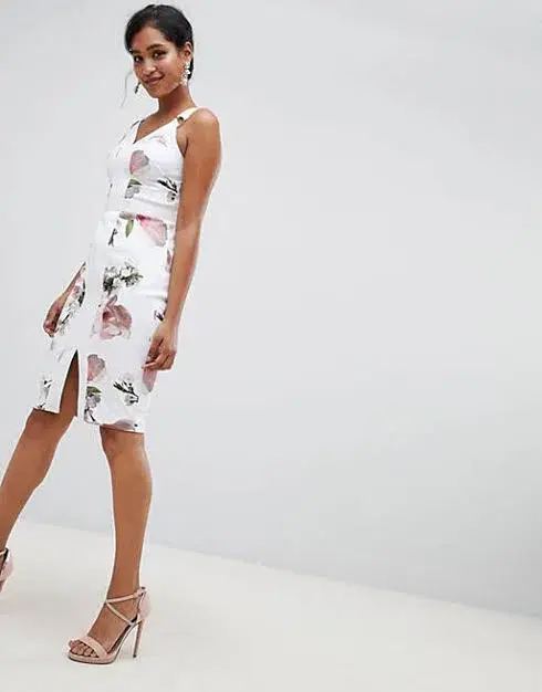 Ted Baker Strappy Bodycon Dress in Harmony Floral Print Size 1 / AU 10 - Image 4
