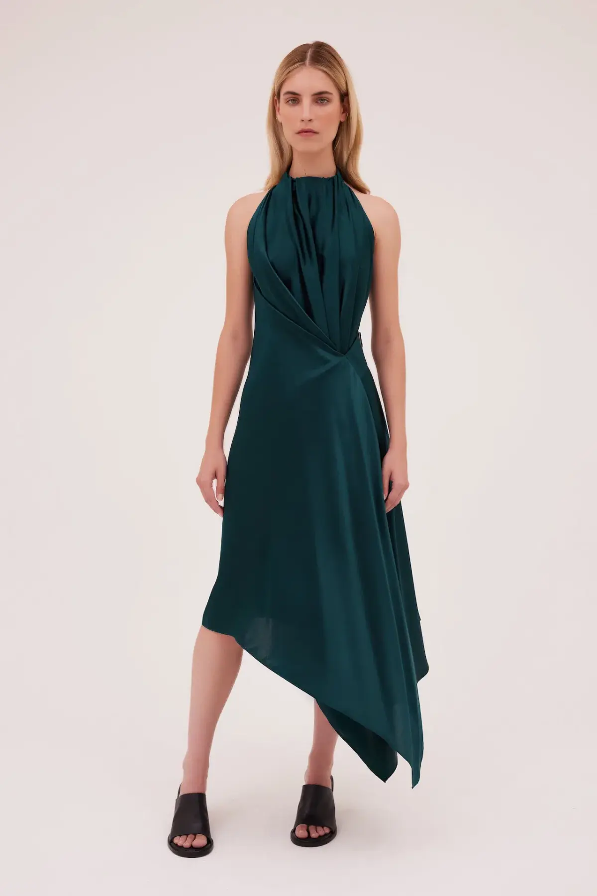 Bianca Spender Isabella Silk Midi Dress Green Size 8 - Image 1