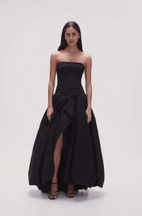 Aje Violetta Bubble Hem Maxi Dress Black Size 10 - Image 1