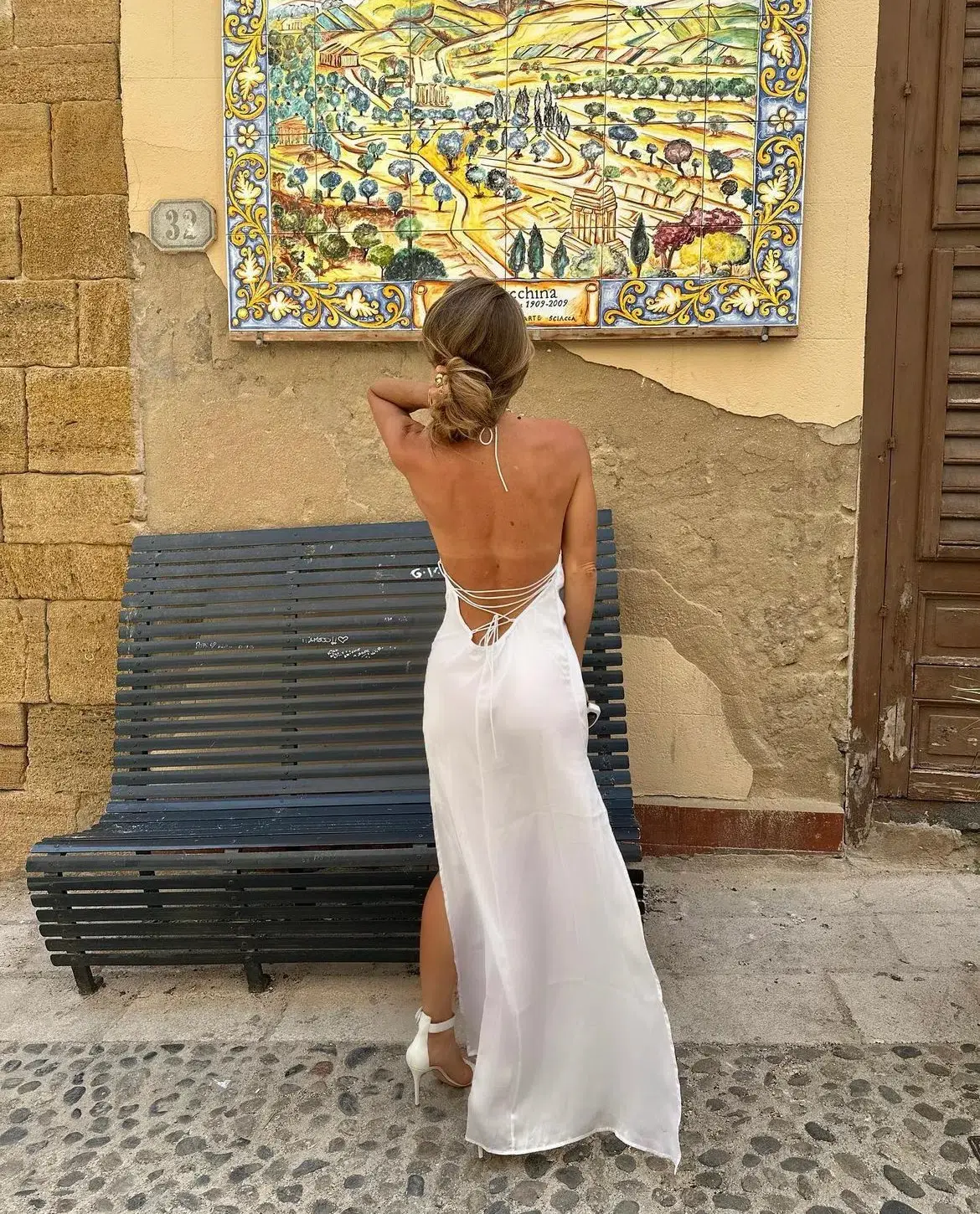 Leslie Amon Star Slip Maxi Dress in White Size M / AU 10 - Image 5