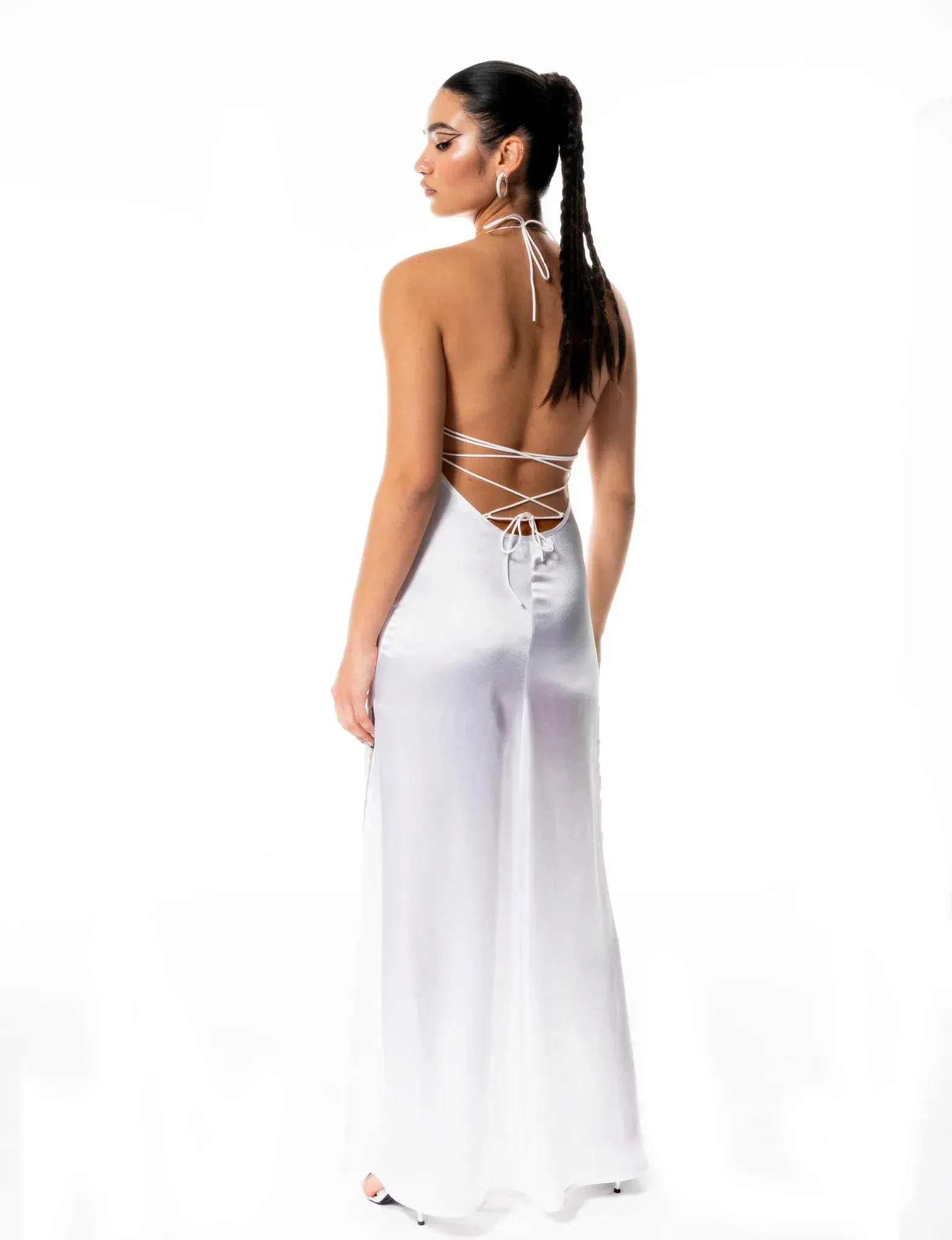 Leslie Amon Star Slip Maxi Dress in White Size M / AU 10 - Image 3