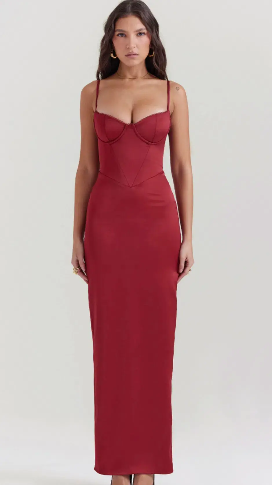 House of CB Stefania Corset Maxi Dress Red Size 8  - Image 2
