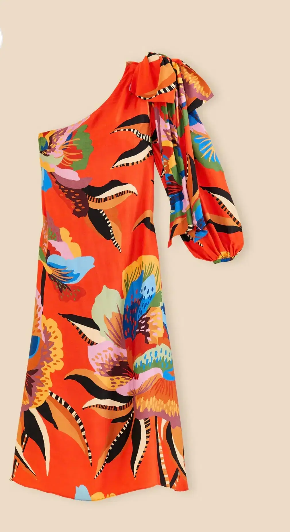 Farm Rio Red Lucy One Shoulder Maxi Dress Print Size S / AU 8 - Image 3