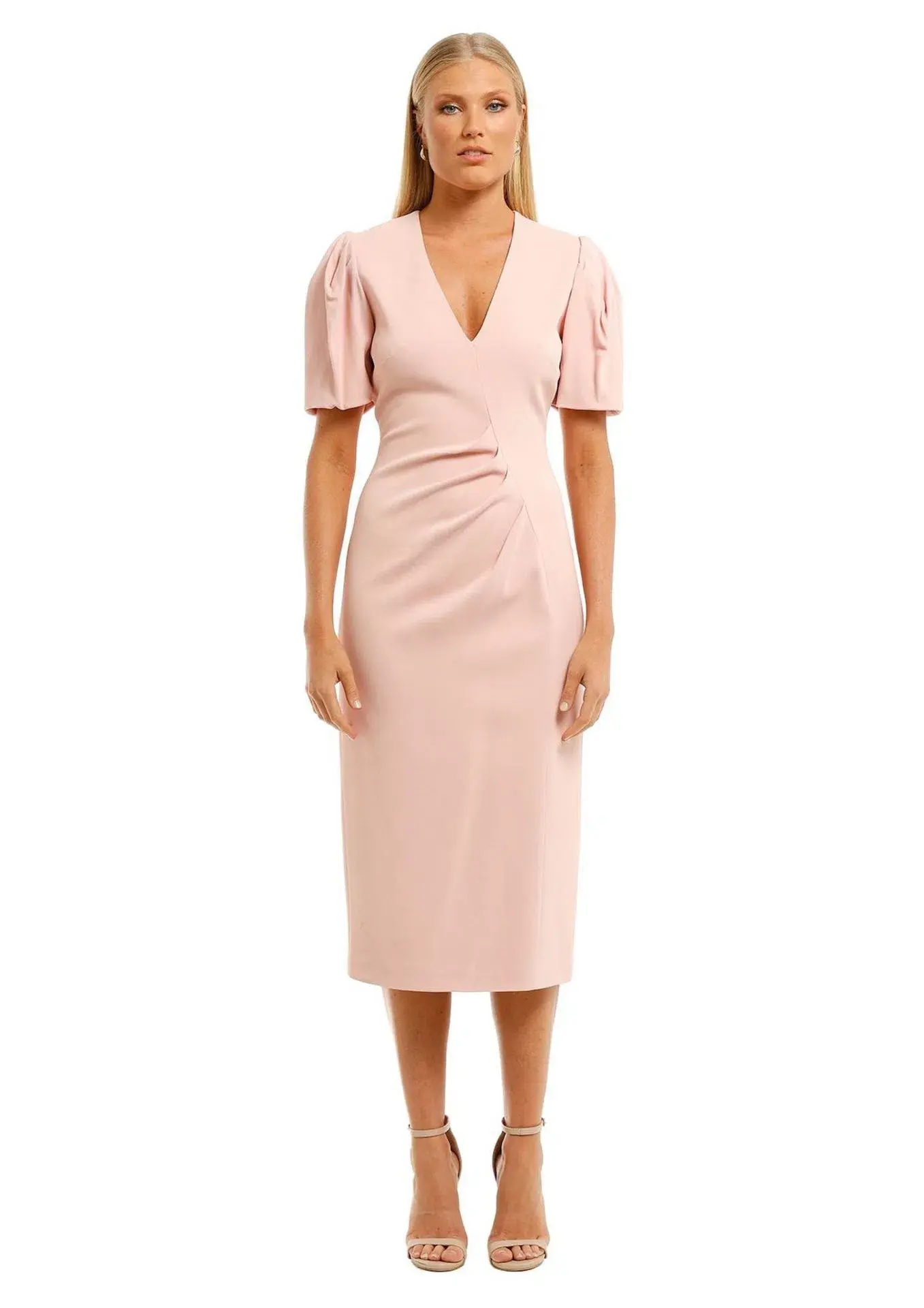 Ginger & Smart Vortex Midi Dress in Blush Pink Size 12 - Image 1