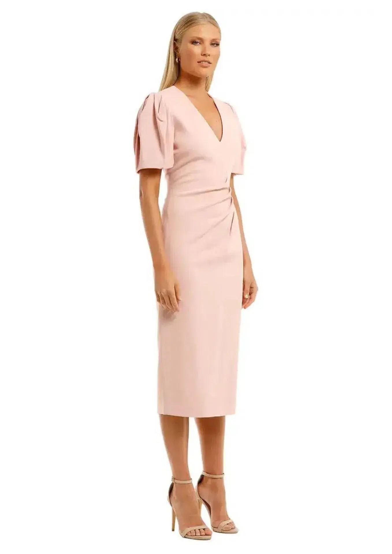Ginger & Smart Vortex Midi Dress in Blush Pink Size 8 - Image 1