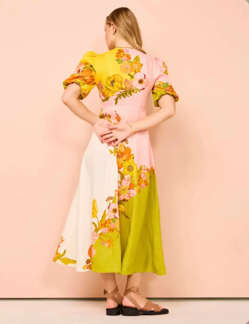 Alemais Silas Midi Dress In Multi Floral Size 14 for rent on The Volte - main image