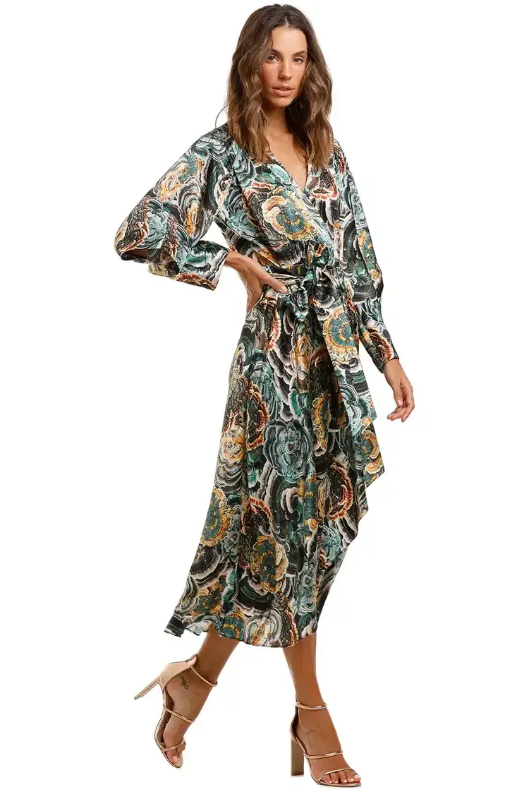 Ginger & Smart Underworld Wrap Midi Dress Floral Size 16 - Image 2