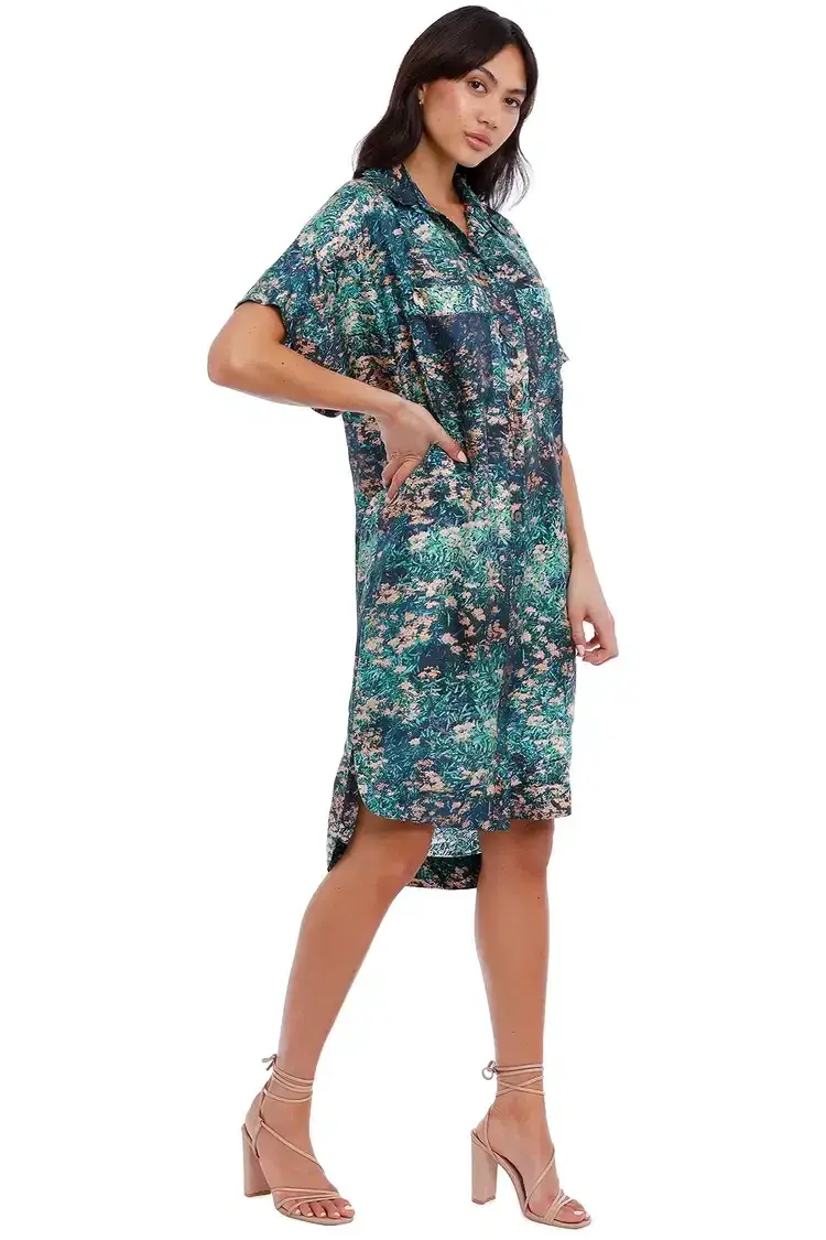 Ginger & Smart Night Grass Mini Shirt Dress Multi Size 12 - Image 3
