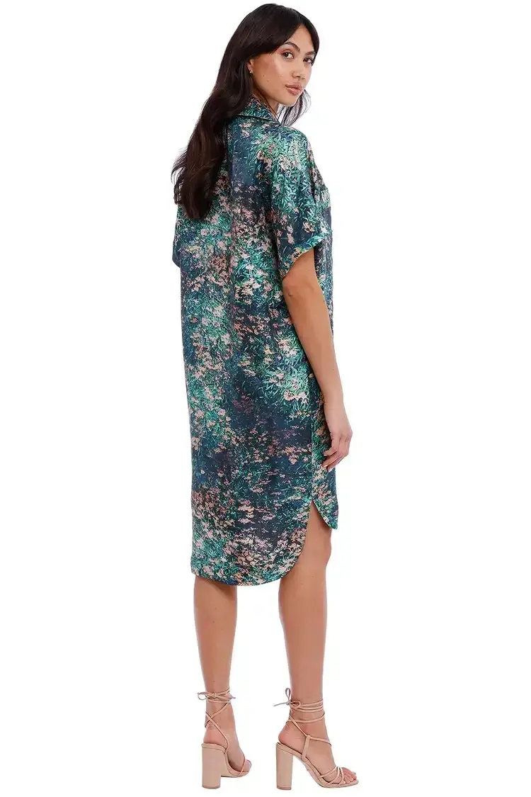 Ginger & Smart Night Grass Mini Shirt Dress Multi Size 12 - Image 5