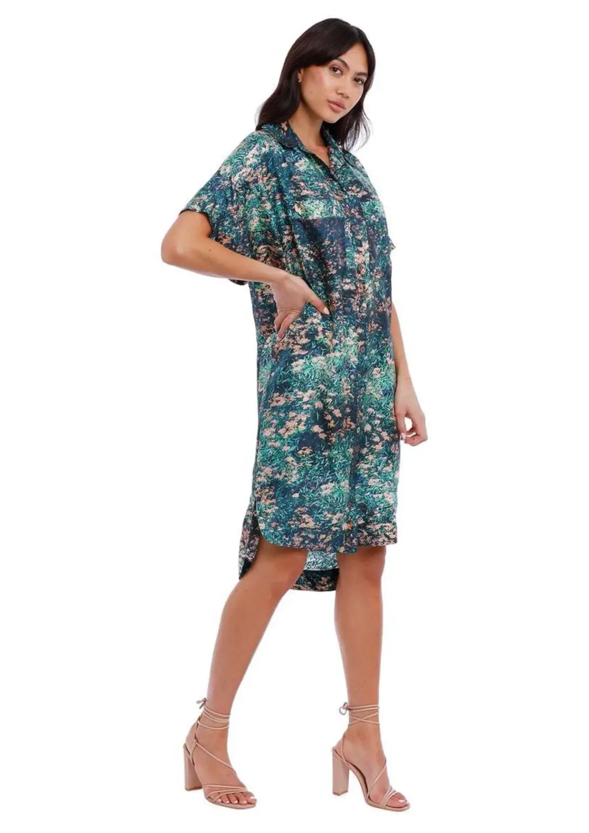 Ginger & Smart Night Grass Mini Shirt Dress Multi Size 14 - Image 1