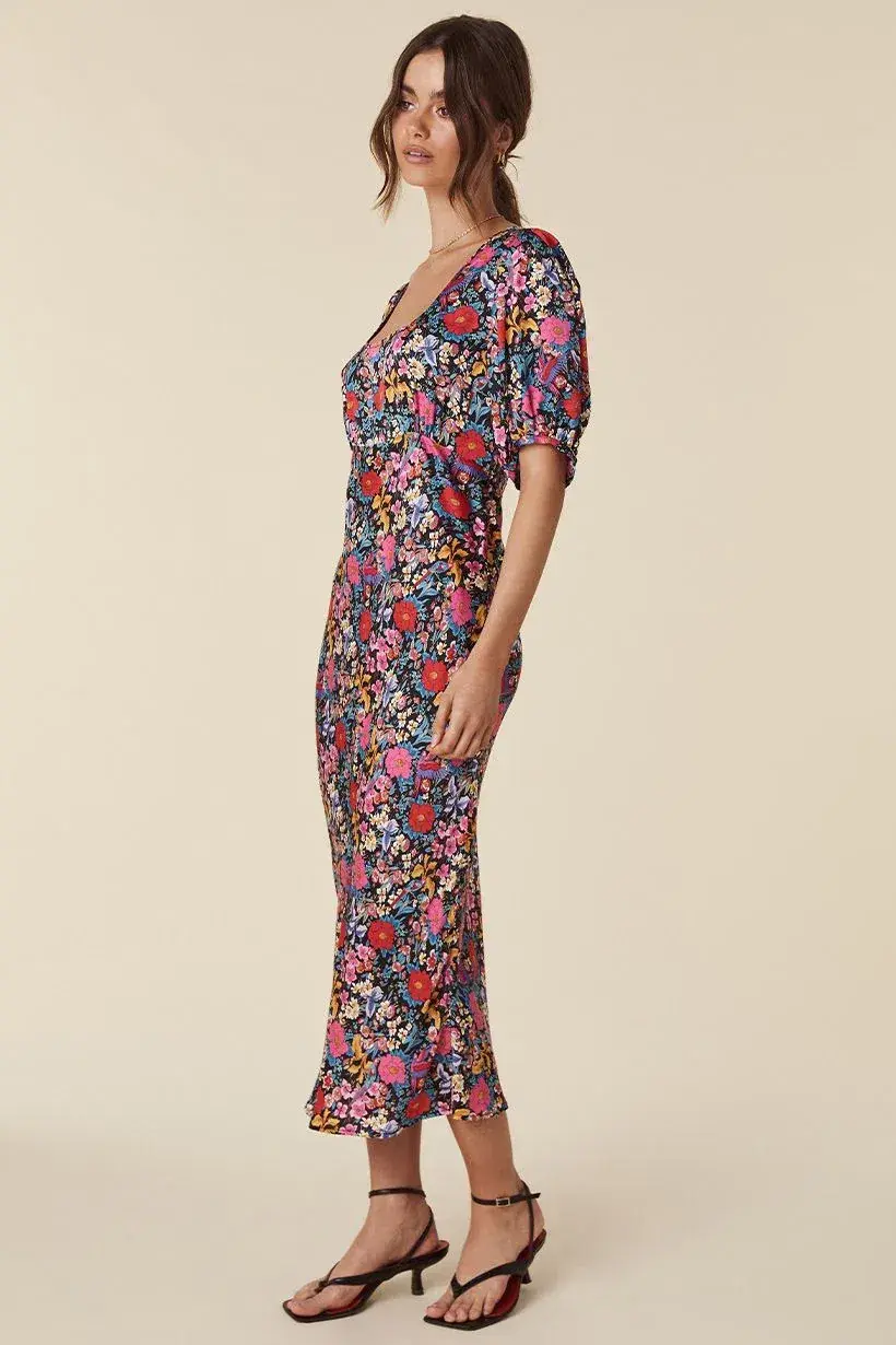 Spell & the Gypsy Last Drinks Bias Midi Dress in Evening Floral Size S / AU 8 - Image 3