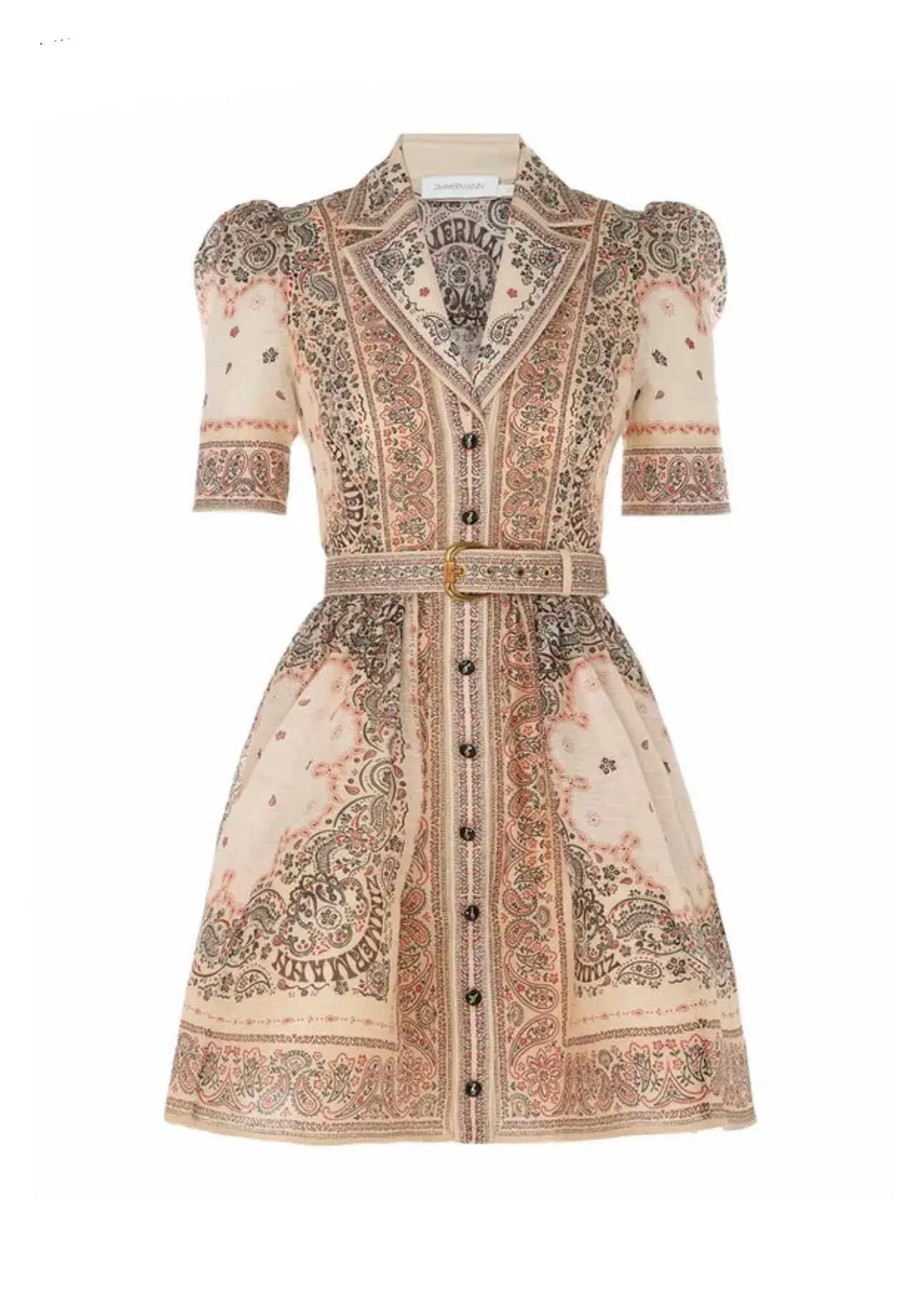 Zimmermann Matchmaker Mini Shirt Dress Multi Size 2 / AU 12 - Image 2