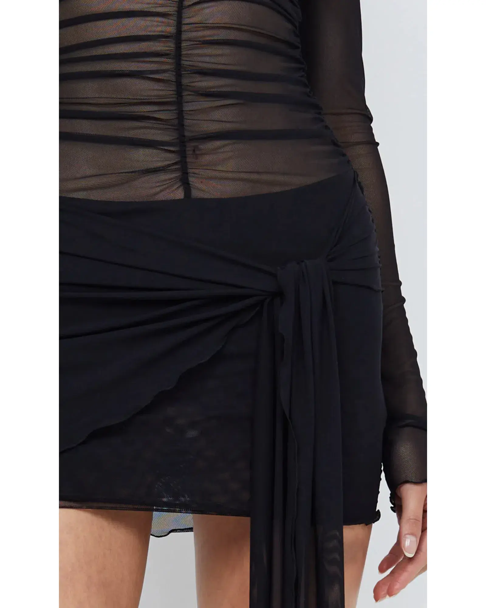 Bec & Bridge Marina Long Sleeve Mini Dress Black Size AU 8 - Image 4