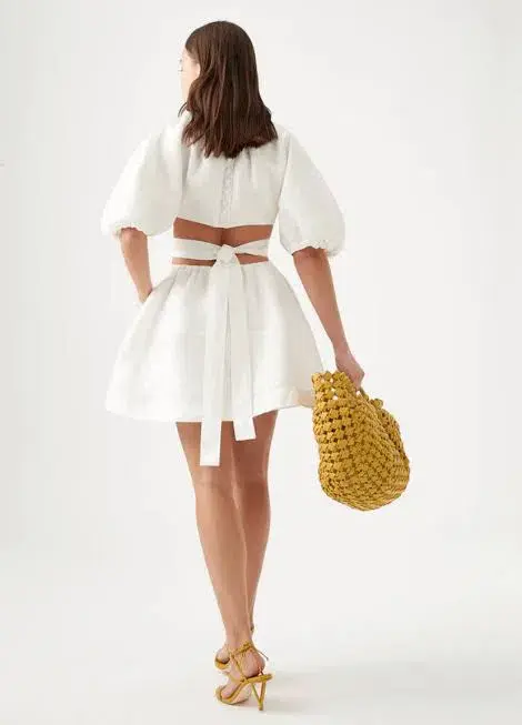 Aje Mimosa Cut Out Mini Dress White Size 8 - Image 2