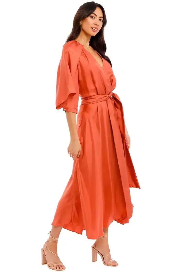 Ginger and Smart Blush Wrap Dress in Sunset Pink Size 16 - Image 2