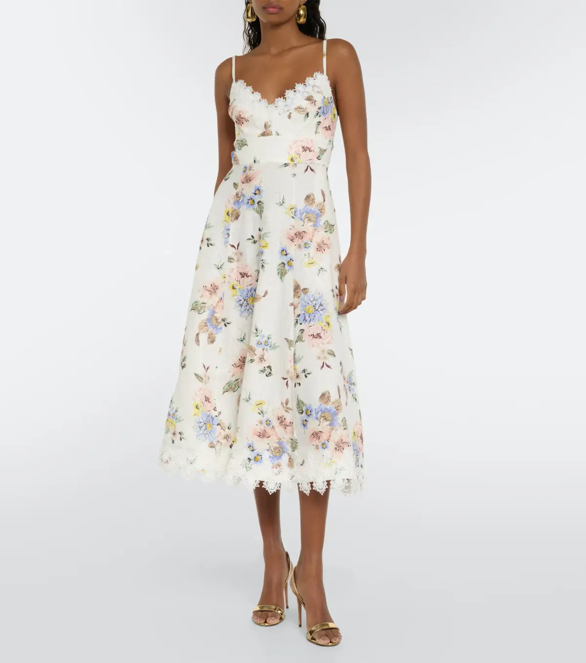 Zimmermann Appliqué Picnic Dress Blue Floral Size 8  - Image 1