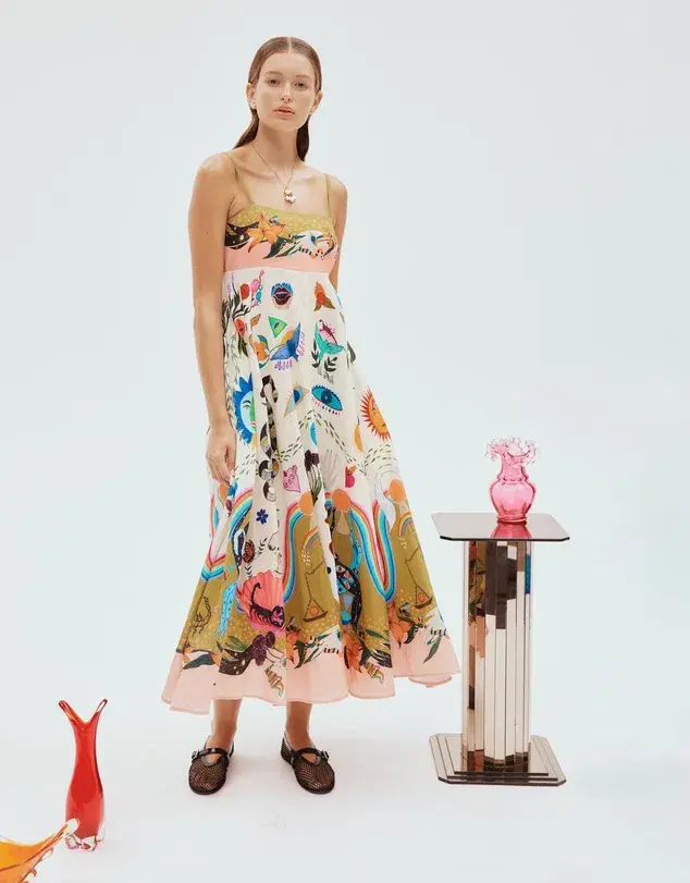 Alemais Evergreen Sundress Multi Print Size 8 - Image 1
