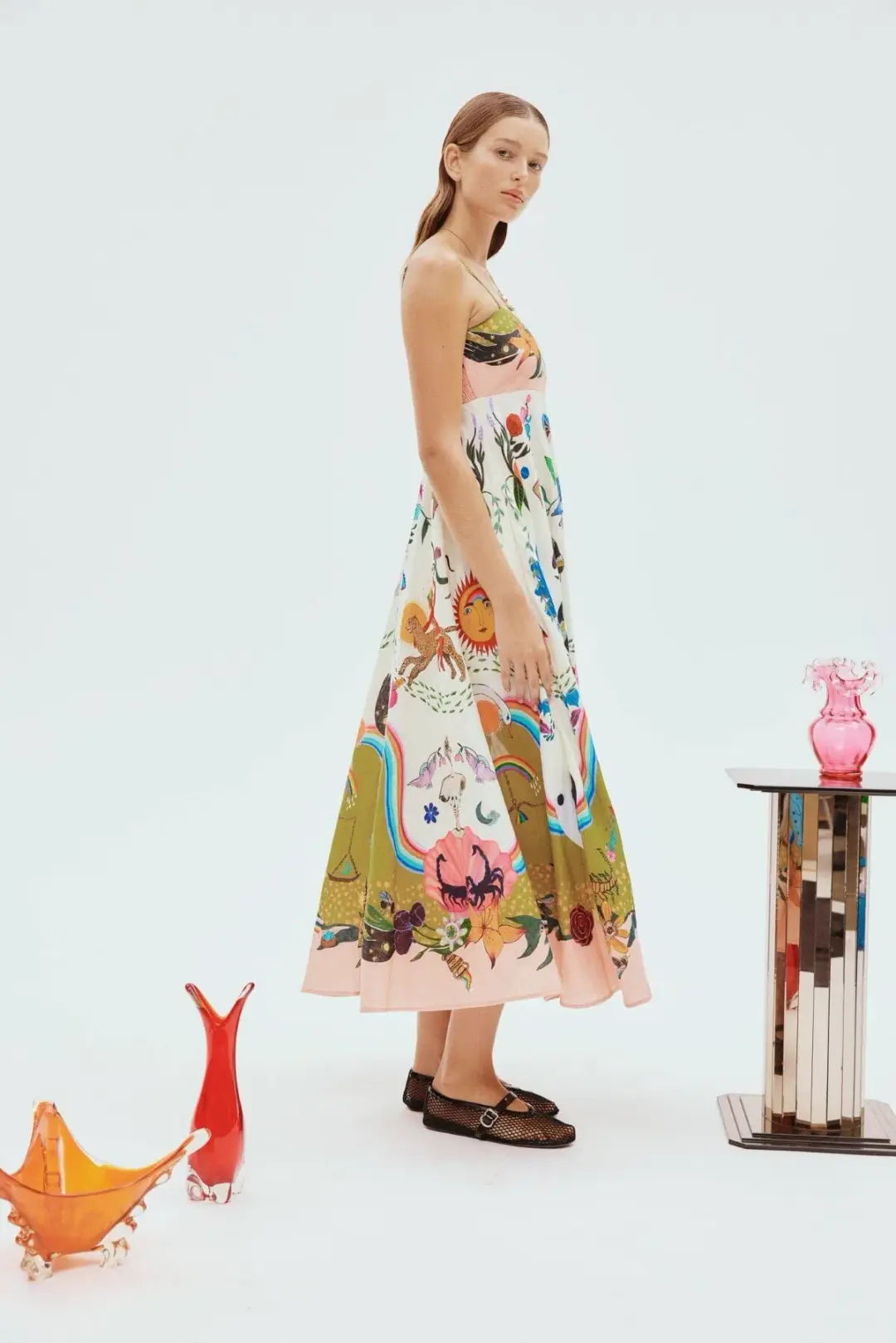 Alemais Evergreen Sundress Multi Print Size 12 for rent on The Volte - main image