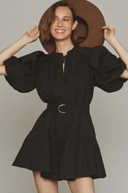 Acler Cardine Mini Dress Black Size 10  for rent on The Volte - main image