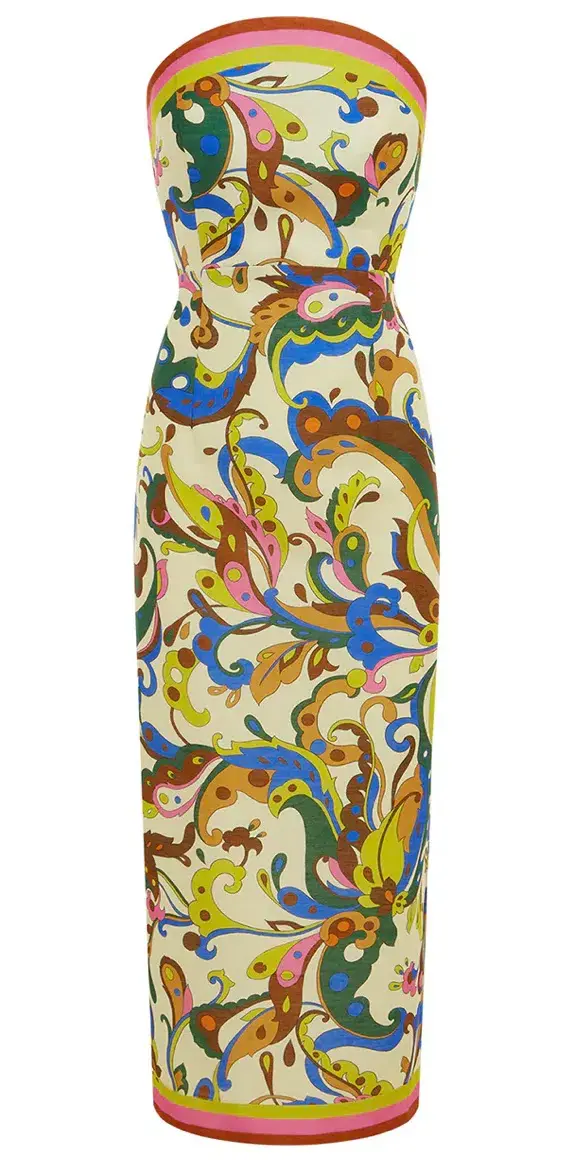 Alemais Ozma Bodice Dress Cream Multi Size 10 - Image 5