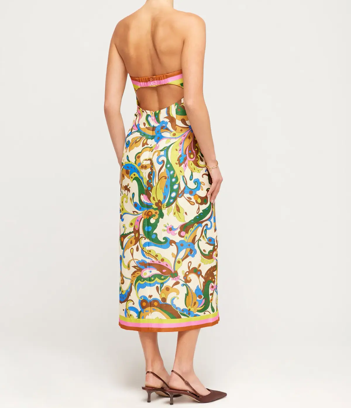 Alemais Ozma Bodice Dress Cream Multi Size 10 - Image 3