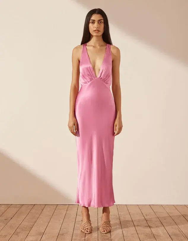 Shona Joy Arienzo Plunged Dress Pink Size 8  - Image 1