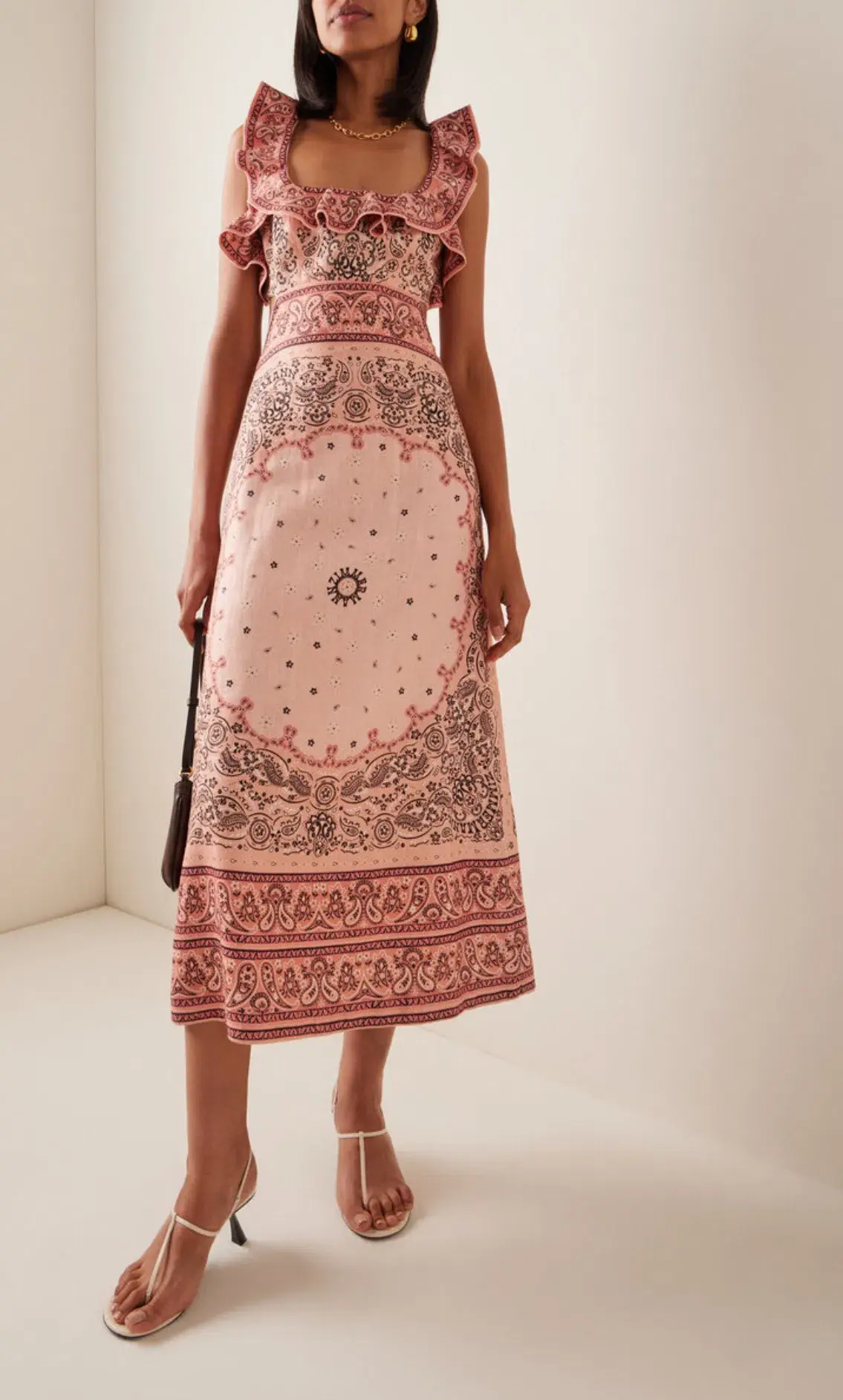 Zimmermann Matchmaker Frilled Midi Pink Bandana  Size 2 / AU 12 - Image 2