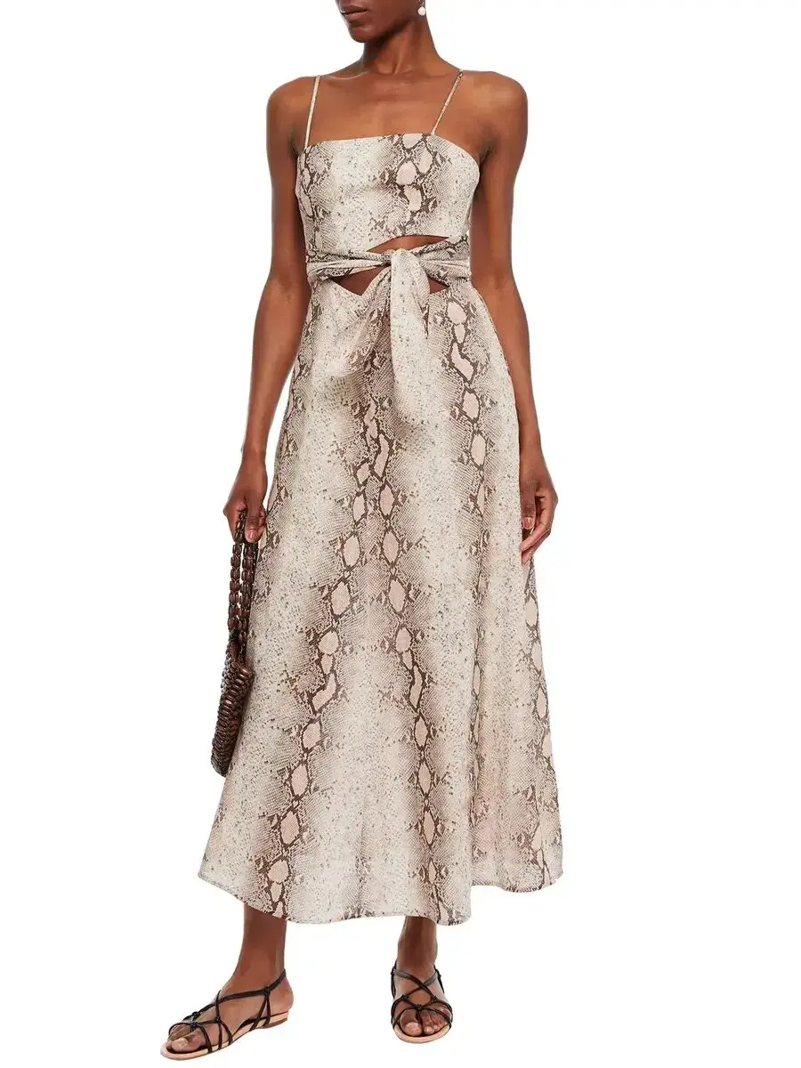 Zimmermann Bellitude Python Cut Out Dress Print Size 1 / 10 - Image 1