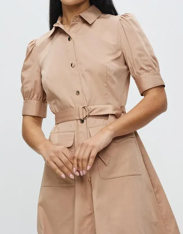 MARCS Caitlyn Shirt Dress Latte Size 8 - Image 2