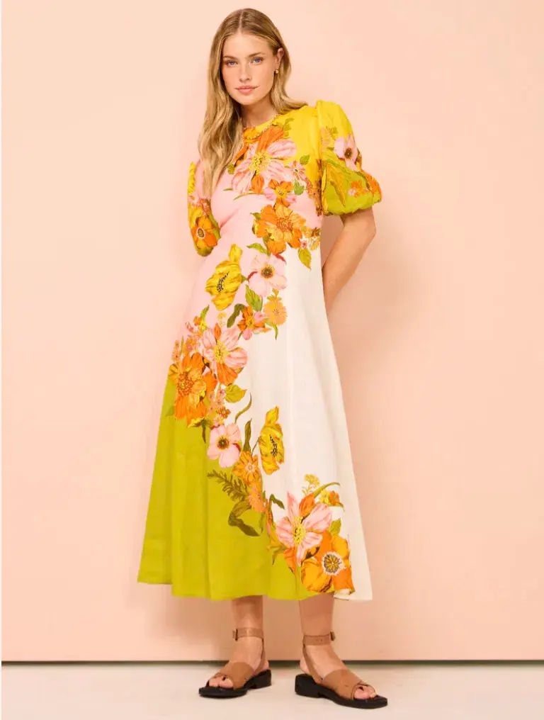 Alemais Silas Midi Dress In Multi Size 16 - Image 2