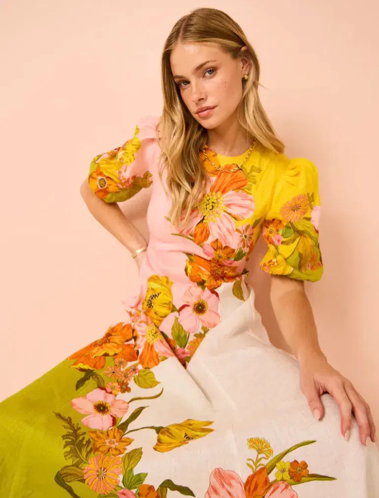 Alemais Silas Midi Dress In Multi Size 16 - Image 6