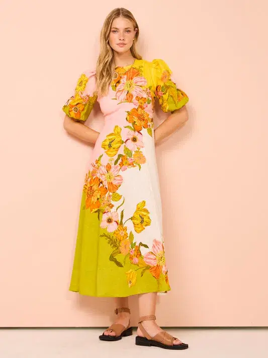 Alemais Silas Midi Dress In Multi Size 16 - Image 1