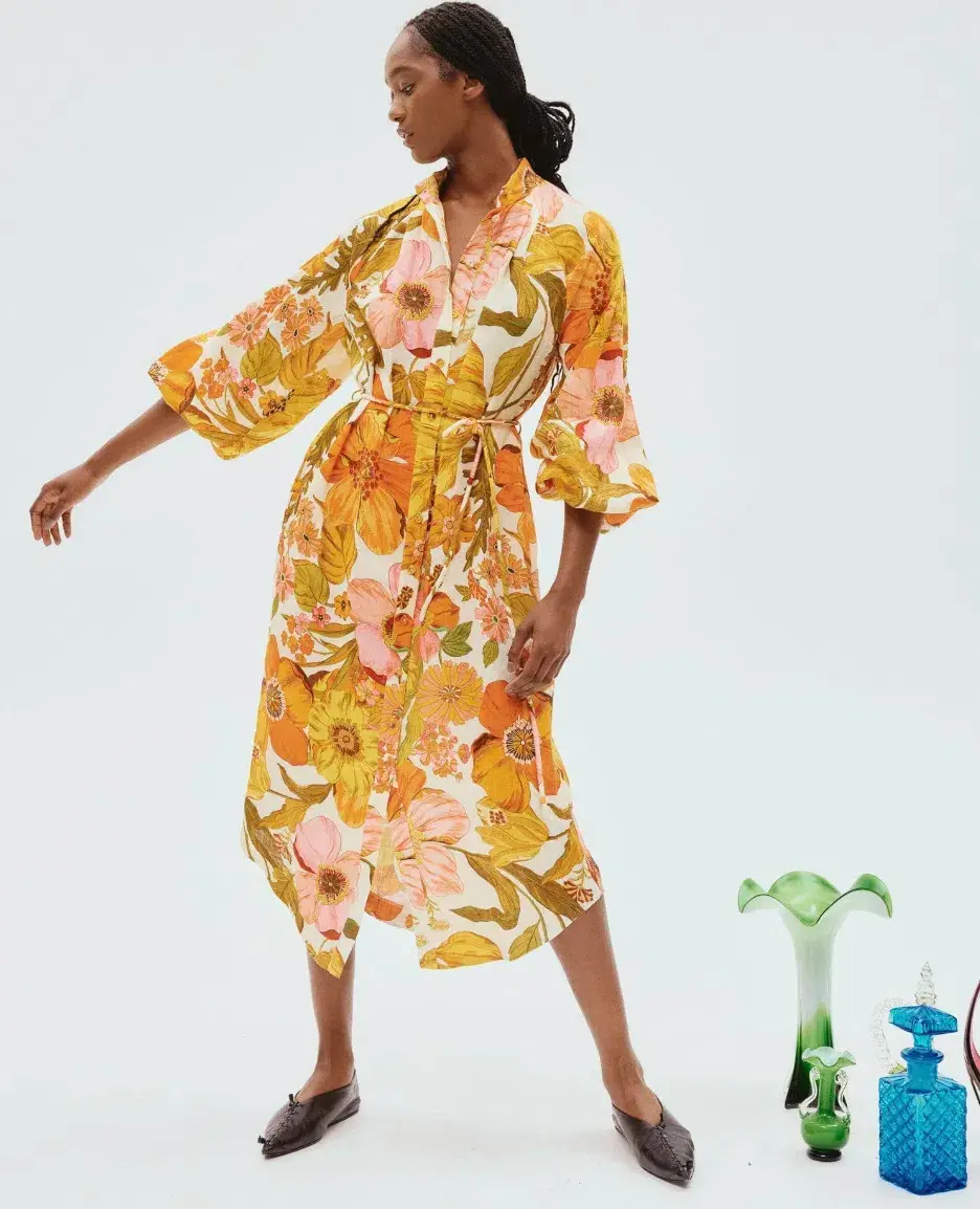 Alemais Silas Shirtdress Floral Size 14 - Image 3