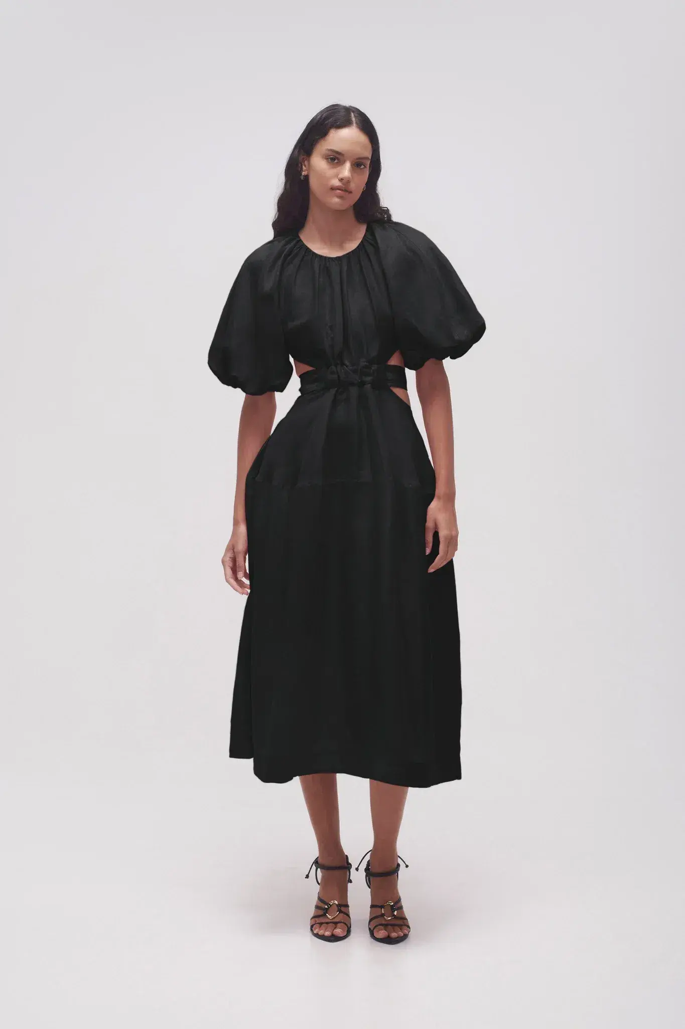 Aje Mimosa Cut Out Midi Dress Black Size 10 - Image 1