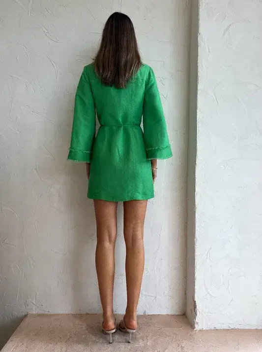 Significant Other Aleksandra Mini Dress in Sea Green Size 12  - Image 2